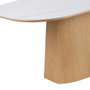 Ixia Mesa de Comedor Blanco-Natural con Tablero Cerámico