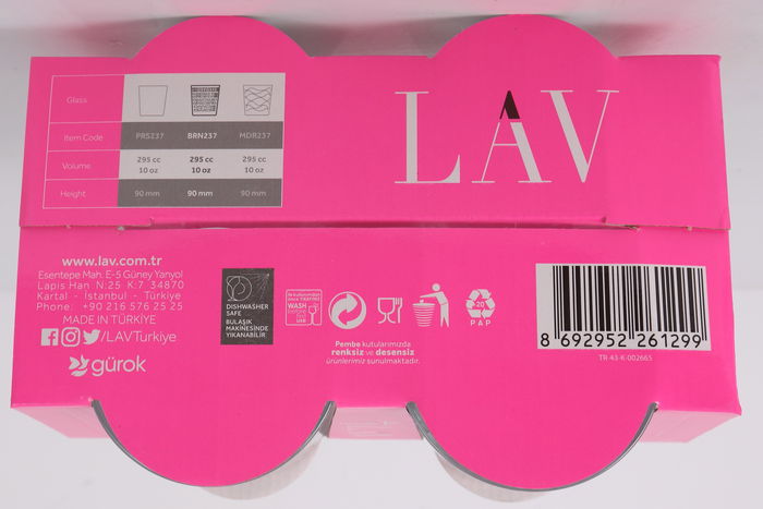 LAV Set 4 Vasos "Berlin" 295 cc (12 Cajas)