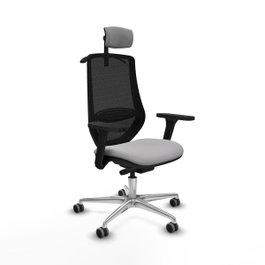 PIQUERAS Y CRESPO Silla de oficina Mardos con mecanismo Sincro/Traslack, Gris claro y Negro