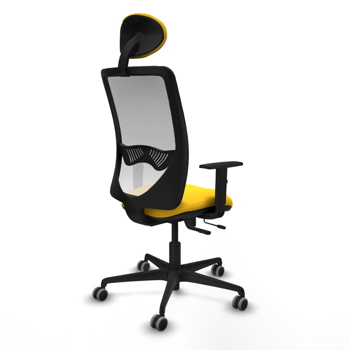 PIQUERAS Y CRESPO Silla de oficina Zulema con mecanismo Sincro/Traslack, Amarillo y Blanco