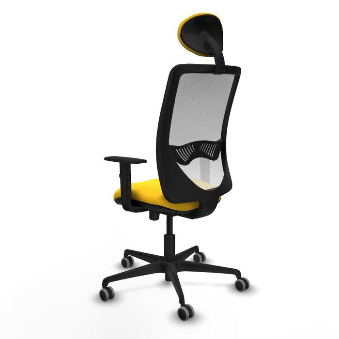 PIQUERAS Y CRESPO Silla de oficina Zulema con mecanismo Sincro/Traslack, Amarillo y Blanco