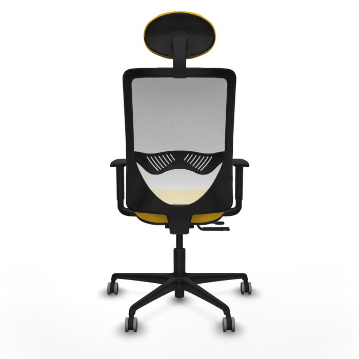 PIQUERAS Y CRESPO Silla de oficina Zulema con mecanismo Sincro/Traslack, Amarillo y Blanco