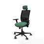 PIQUERAS Y CRESPO Silla de oficina Yunquera con mecanismo Sincro/Traslack, Verde esmeralda y Negro