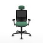 PIQUERAS Y CRESPO Silla de oficina Yunquera con mecanismo Sincro/Traslack, Verde esmeralda y Negro