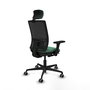 PIQUERAS Y CRESPO Silla de oficina Yunquera con mecanismo Sincro/Traslack, Verde esmeralda y Negro