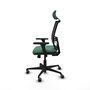 PIQUERAS Y CRESPO Silla de oficina Yunquera con mecanismo Sincro/Traslack, Verde esmeralda y Negro