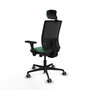 PIQUERAS Y CRESPO Silla de oficina Yunquera con mecanismo Sincro/Traslack, Verde esmeralda y Negro