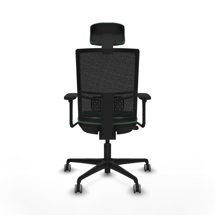 PIQUERAS Y CRESPO Silla de oficina Yunquera con mecanismo Sincro/Traslack, Verde esmeralda y Negro