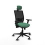 PIQUERAS Y CRESPO Silla de oficina Yunquera con mecanismo Sincro/Traslack, Verde esmeralda y Negro