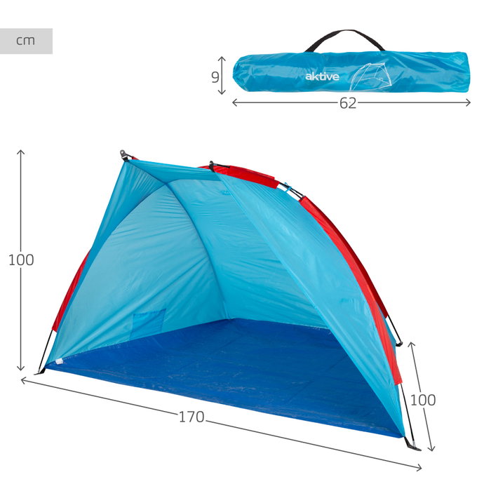 Paravientos y carpa de playa para 2 personas con suelo y bolsillo Paravientos y carpa de playa para 2 personas con suelo y bolsillo