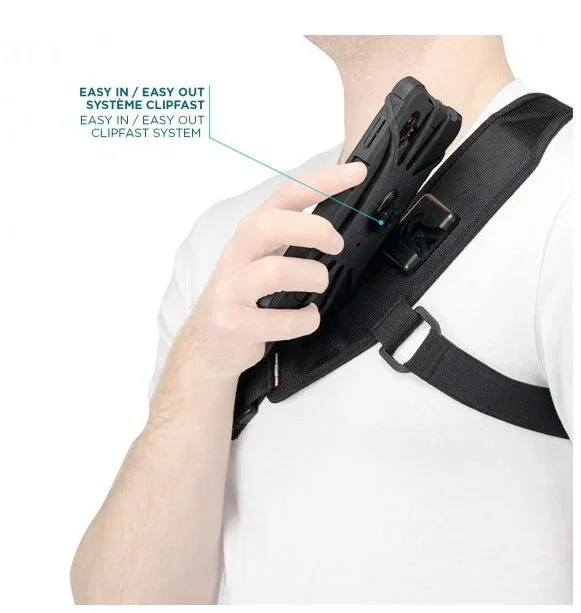 Mobilis 001086 Correa para pecho Negro, Soporte Universal para Teléfonos Móviles y Smartphones de 5 a 7 Pulgadas