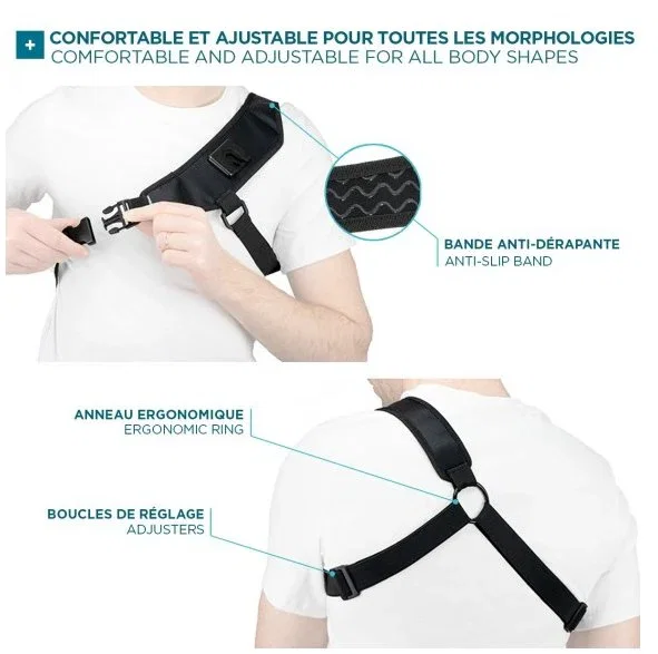 Mobilis 001086 Correa para pecho Negro, Soporte Universal para Teléfonos Móviles y Smartphones de 5 a 7 Pulgadas