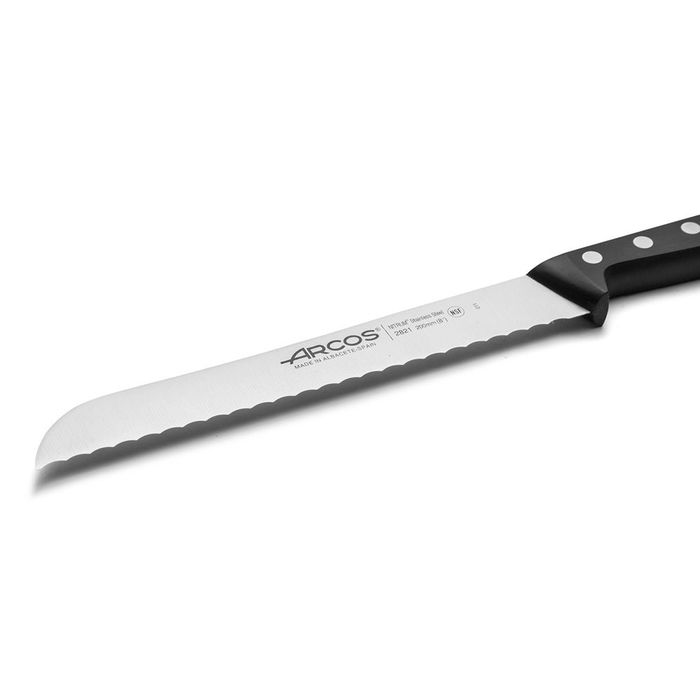 Arcos Cuchillo Panero Serie Universal 200 mm Acero Inoxidable Nitrum Mango Polioximetileno Negro