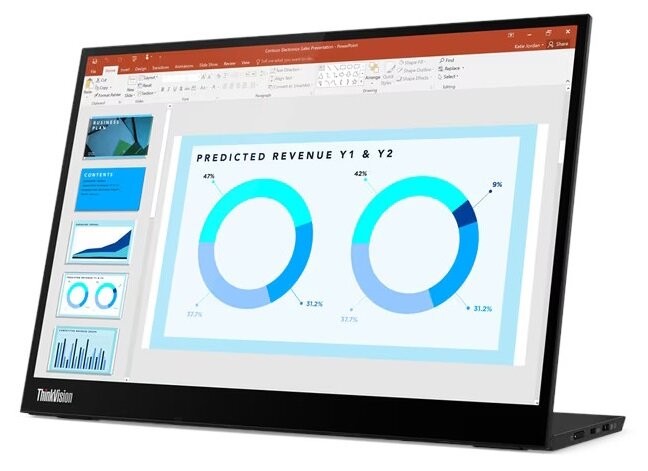 Lenovo ThinkVision M14d Monitor Portátil 14 Pulgadas 2.2K IPS Negro