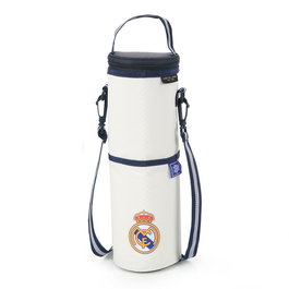 REAL MADRID Botellero Térmico de Agua 1500ml, para Deporte, Material Ripstop con Revestimiento TPE, Tamaño 11x11x32cm