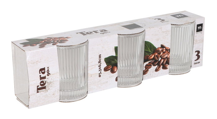 La Mediterranea Set 3 Mugs 90 ml 5.3 cm ancho x 7 cm largo x 6.8 cm alto (24 Cajas)