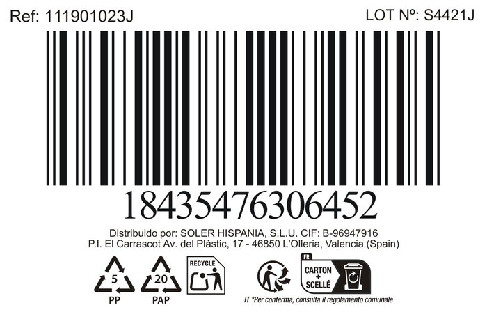 La Mediterranea Set 3 Mugs 90 ml 5.3 cm ancho x 7 cm largo x 6.8 cm alto (24 Cajas)