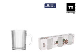 La Mediterranea Set 3 Mugs 90 ml 5.3 cm ancho x 7 cm largo x 6.8 cm alto (24 Cajas)