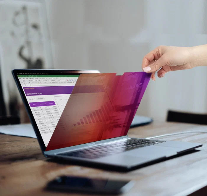 StarTech 142MG-PRIVACY-SCREEN Filtro de Privacidad para Monitor 35.6 cm (14") - Compatible MacBook Pro 14" Serie M, Filtro Luz Azul hasta 51%, Doble Cara (Dorado/Mate Antirreflejos)