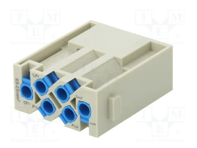 HARTING Han E Quick-Lock módulo macho de 6 pines