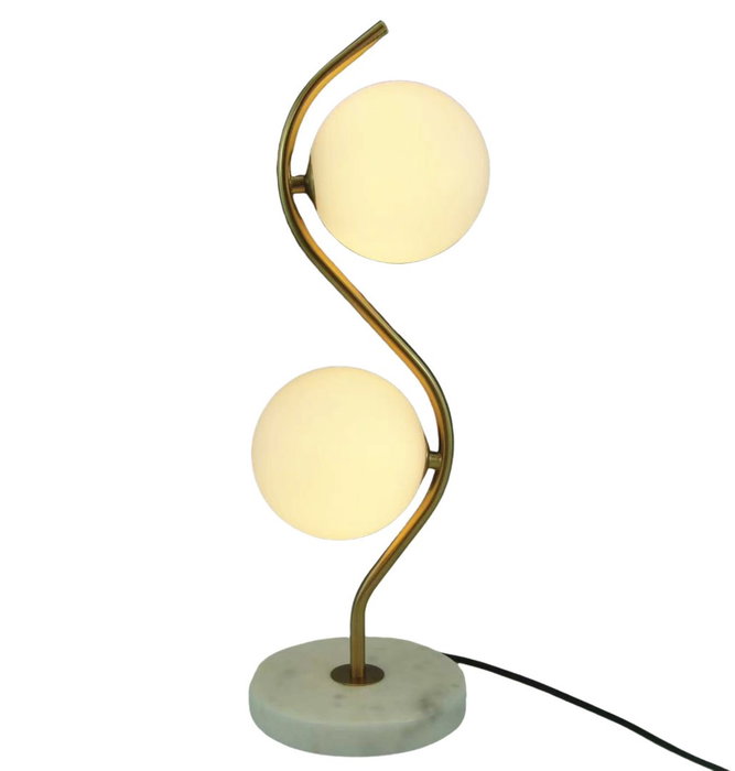 DKD Home Decor Lámpara Sobremesa Moderno Mármol y Cristal 16 x 48 x 16 cm (2 Unidades)