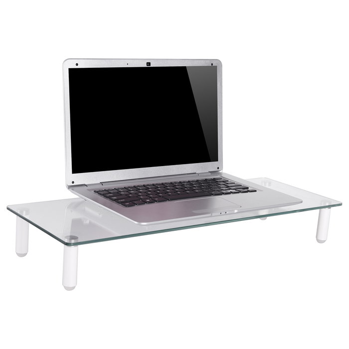 EQUIP Mesa de monitor con altura regulable de cristal templado, capacidad 20 kg, color negro EQUIP Mesa de monitor con altura regulable de cristal templado, capacidad 20 kg, color negro