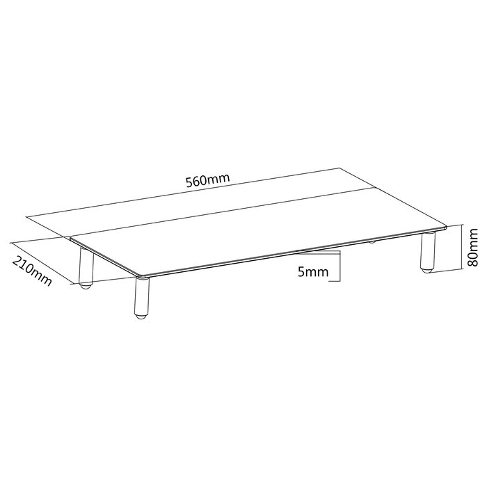 EQUIP Mesa de monitor con altura regulable de cristal templado, capacidad 20 kg, color negro EQUIP Mesa de monitor con altura regulable de cristal templado, capacidad 20 kg, color negro