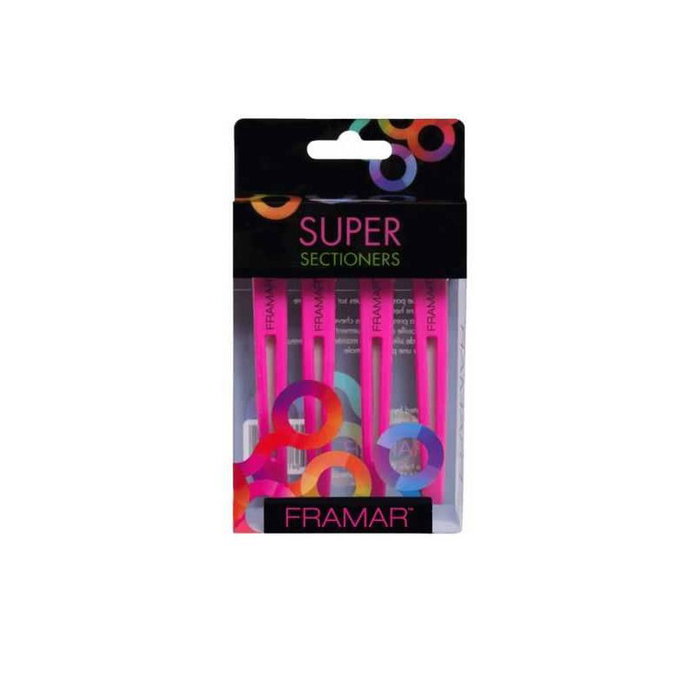 Framar Super Sectioners Pinzas para Separar el Cabello Rosas 4 Unidades Framar Super Sectioners Pinzas para Separar el Cabello Rosas 4 Unidades
