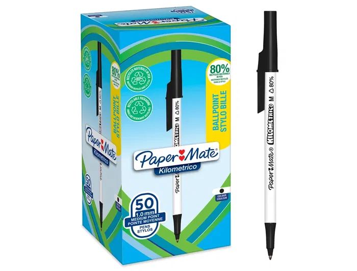 Papermate Bolígrafo Kilométrico Punta 1 mm Plástico Reciclado 80% Color Negro Papermate Bolígrafo Kilométrico Punta 1 mm Plástico Reciclado 80% Color Negro