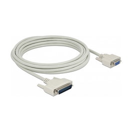DeLOCK Cable Serie D-Sub 25 Pin Macho a D-Sub 9 Pin Hembra 5 m - Beige
