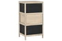 DKD Home Decor Cajonera Madera y Fibra Trenzada Natural Negro 30 x 73.5 x 40 cm