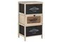 DKD Home Decor Cajonera Madera y Fibra Trenzada Natural Negro 30 x 73.5 x 40 cm
