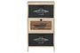 DKD Home Decor Cajonera Madera y Fibra Trenzada Natural Negro 30 x 73.5 x 40 cm
