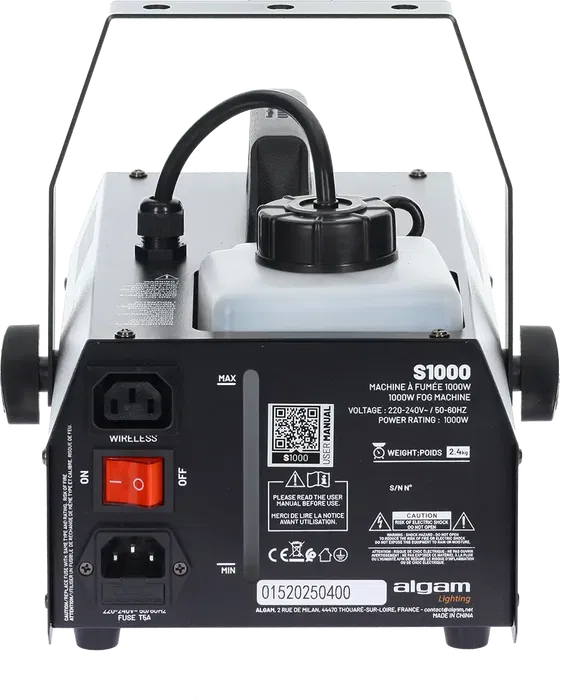 Algamlight Máquina De Humo 1000W con Mando a Distancia Inalámbrico y con Cable para Fiestas y Eventos