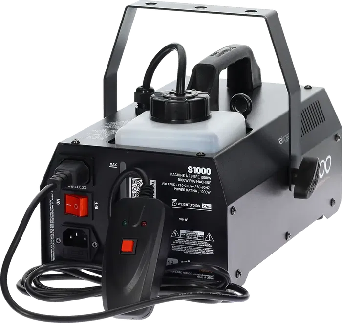 Algamlight Máquina De Humo 1000W con Mando a Distancia Inalámbrico y con Cable para Fiestas y Eventos