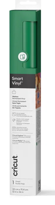 Cricut Smart Vinyl Permanente, Vinilo Verde Mate 0.9 mm x 330 mm