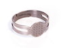 Innspiro Anillos Metálicos Ajustables con Base de Disco y Agujeros de 8 mm, Plateado Envejecido