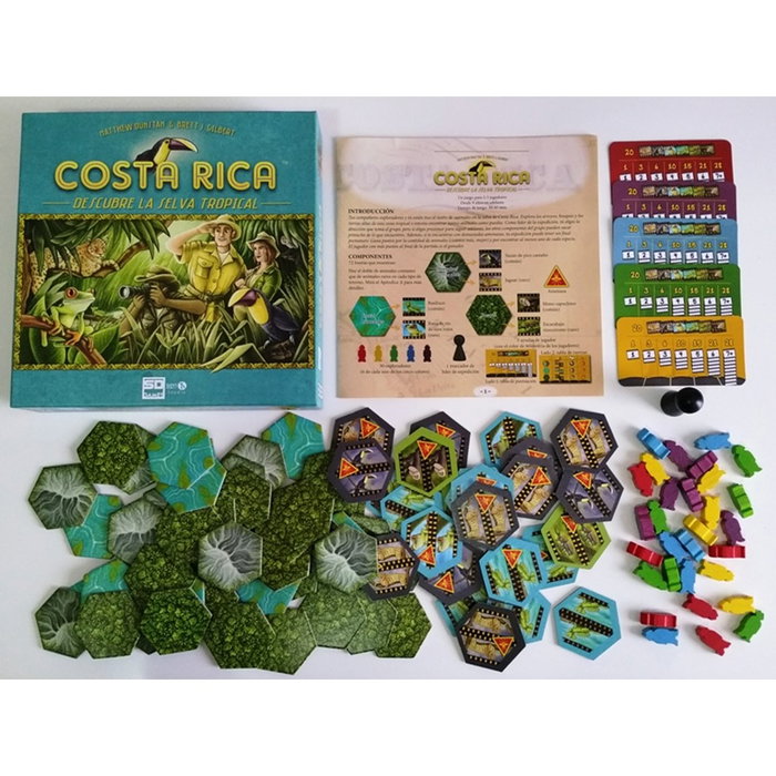 SD Games - Costa Rica - Juego de Mesa de Exploración y Aventura - De 2 a 5 Jugadores - PEGI 8 - Juego de Mesa Familiar de 30 a 45 Minutos con Mecánica de Estrategia y Losetas