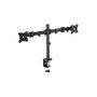 Equip Soporte para monitor de mesa dos brazos para 2 pantallas de 13-27" inclinable y giratorio 360°