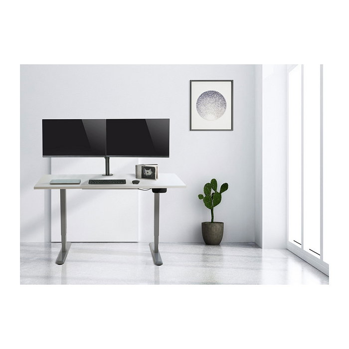 Equip Soporte para monitor de mesa dos brazos para 2 pantallas de 13-27" inclinable y giratorio 360°