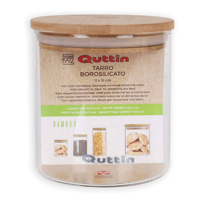 Quttin Tarro Borosilicato Bamboo Quttin 800ml (Pack de 12)