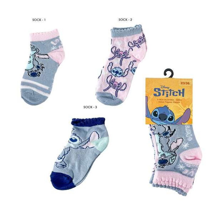Cerdá Pack de 3 Calcetines Stitch T.23/26 - Modelos Surtidos Cerdá Pack de 3 Calcetines Stitch T.23/26 - Modelos Surtidos