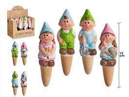 Ibergarden Humidificador Plantas Duendes Cerámica Color Surtido 4x15x4 cm (Set de 48)