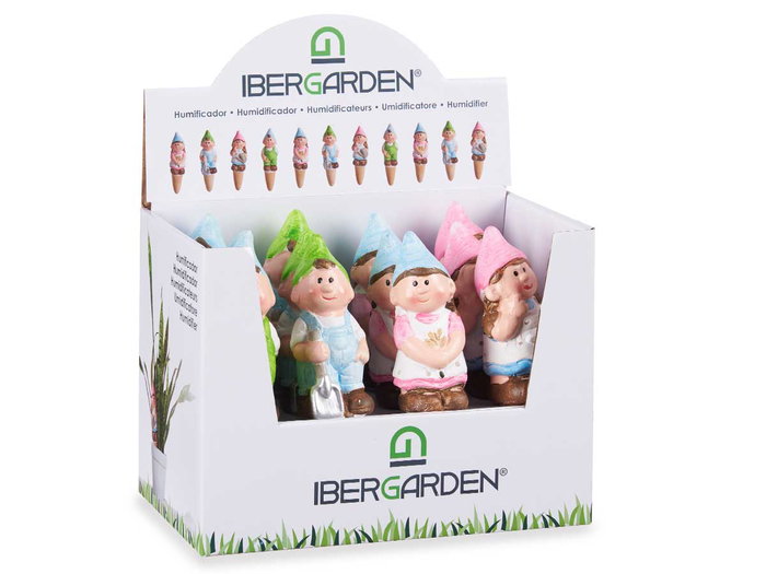 Ibergarden Humidificador Plantas Duendes Cerámica Color Surtido 4x15x4 cm (Set de 48)