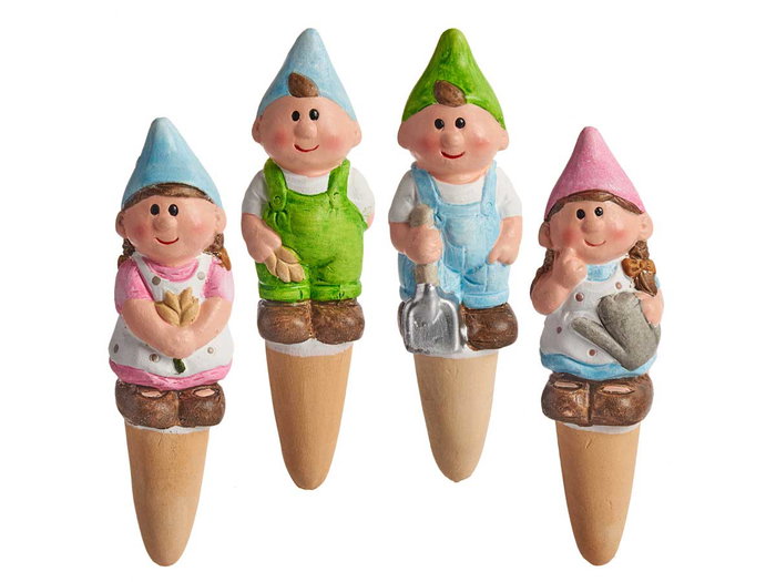 Ibergarden Humidificador Plantas Duendes Cerámica Color Surtido 4x15x4 cm (Set de 48)