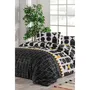 Juego de cama 220x240 cm + 2 fundas de almohada 60x60 cm, 100% Algodón Reforzado, Negro - ASI8684283019045