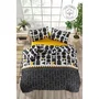 Juego de cama 220x240 cm + 2 fundas de almohada 60x60 cm, 100% Algodón Reforzado, Negro - ASI8684283019045