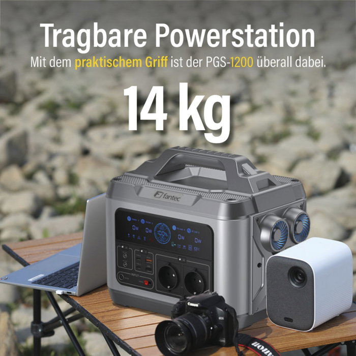 Fantec PGS-1200 Power Station & Solar Generator 1200W 1110Wh