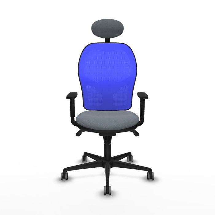 PIQUERAS Y CRESPO Silla de oficina Jorquera con mecanismo Sincro, Gris y Azul PIQUERAS Y CRESPO Silla de oficina Jorquera con mecanismo Sincro, Gris y Azul