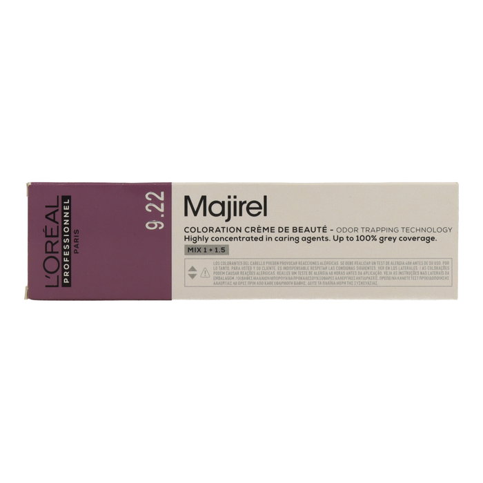 L'Oréal Majirel Irisé Tinte Permanente Profesional 9.22 Rubio Muy Claro Irisado Cálido 60ml L'Oréal Majirel Irisé Tinte Permanente Profesional 9.22 Rubio Muy Claro Irisado Cálido 60ml